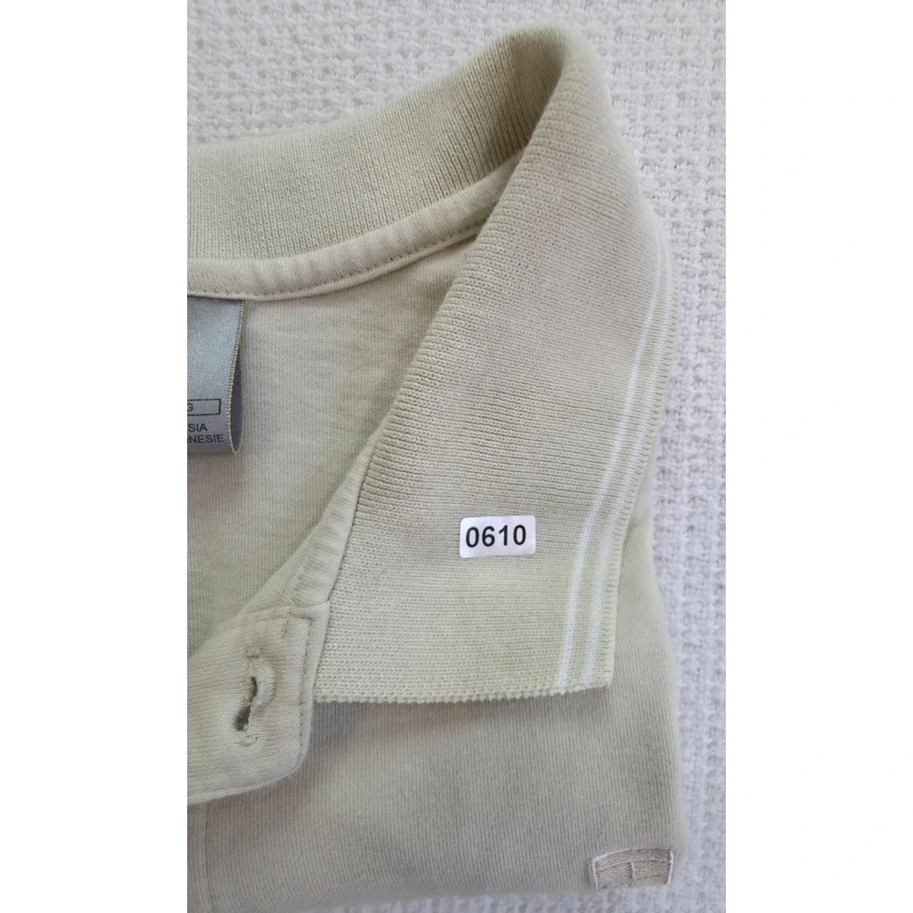 Nike Court Polo Shirt Mens Large Beige Cotton Tennis EUC